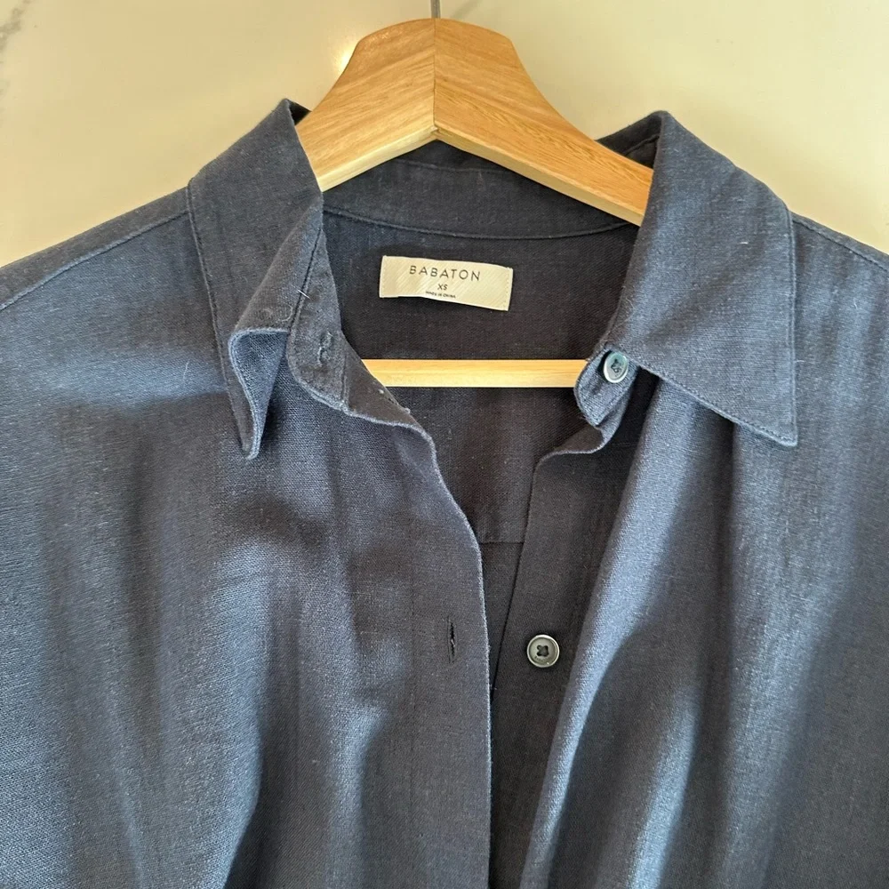 Babaton Navy Shirt Midi Dress - Picture 7 of 7